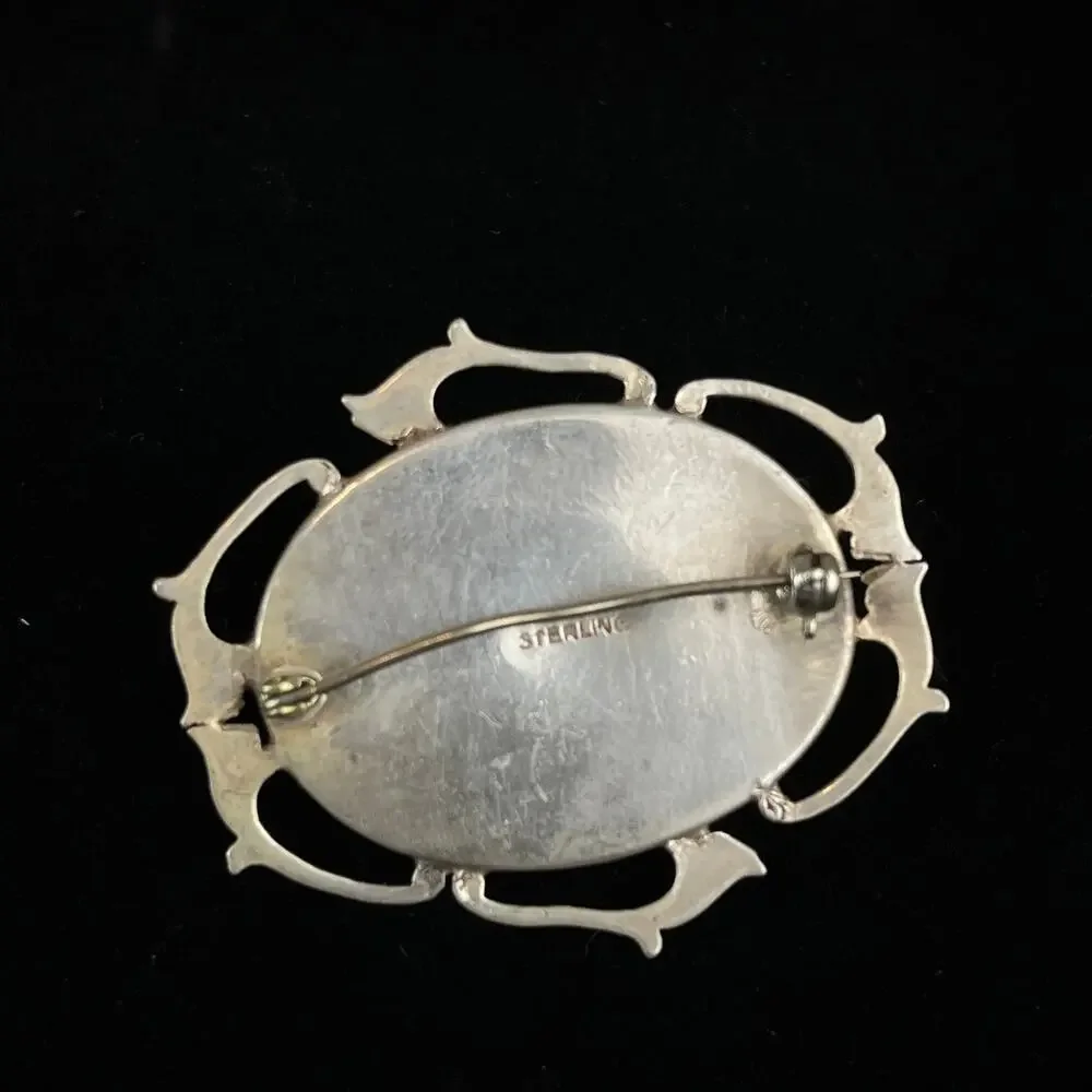 Vintage Sterling Silver Abalone Shell Dolphin Brooch Pin 9g Ocean Nautical